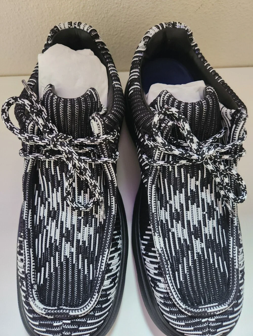 Burberry Creeper Check Woven Lace Up Shoes Mens 11 Black Round Toe EU 44